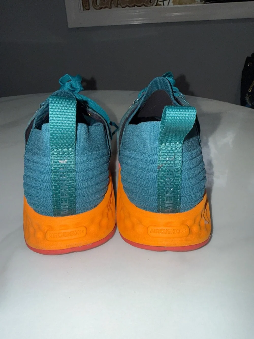 Merrell Teal women’s Lace-Up Sneakers with Orange and Coral Accents